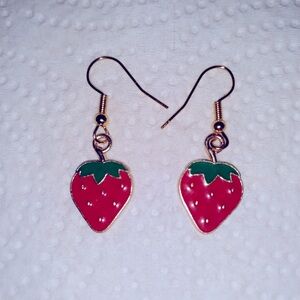 Strawberry Field Dangle Earrings NEW Feminine Dainty Cute NEW